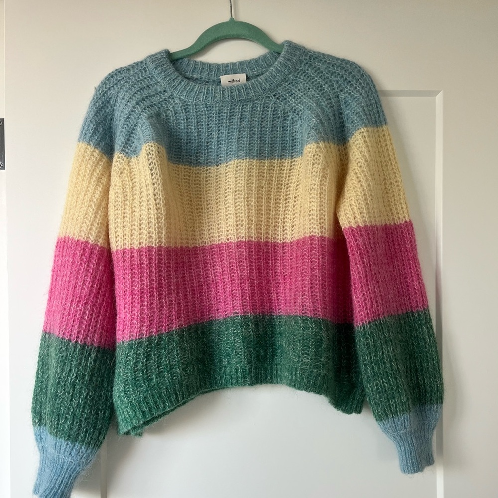 Aritzia Wilfred Colorful Striped Sweater